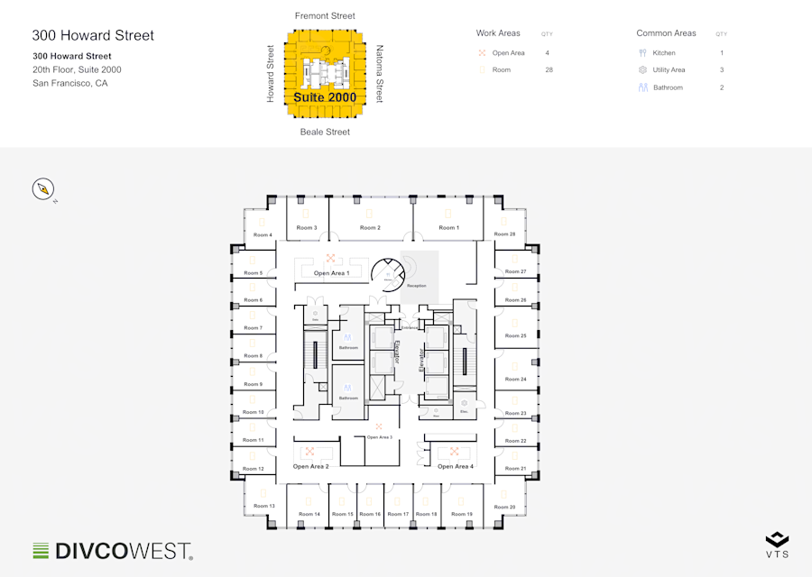 Floor plan of Entire 20th Floor, Suite 2000, 300 Howard Street