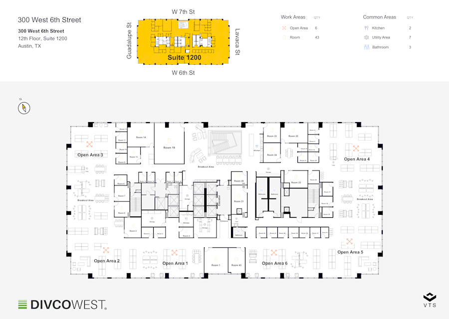 Floor plan of Entire 12th Floor, Suite 1200, 300 West Sixth