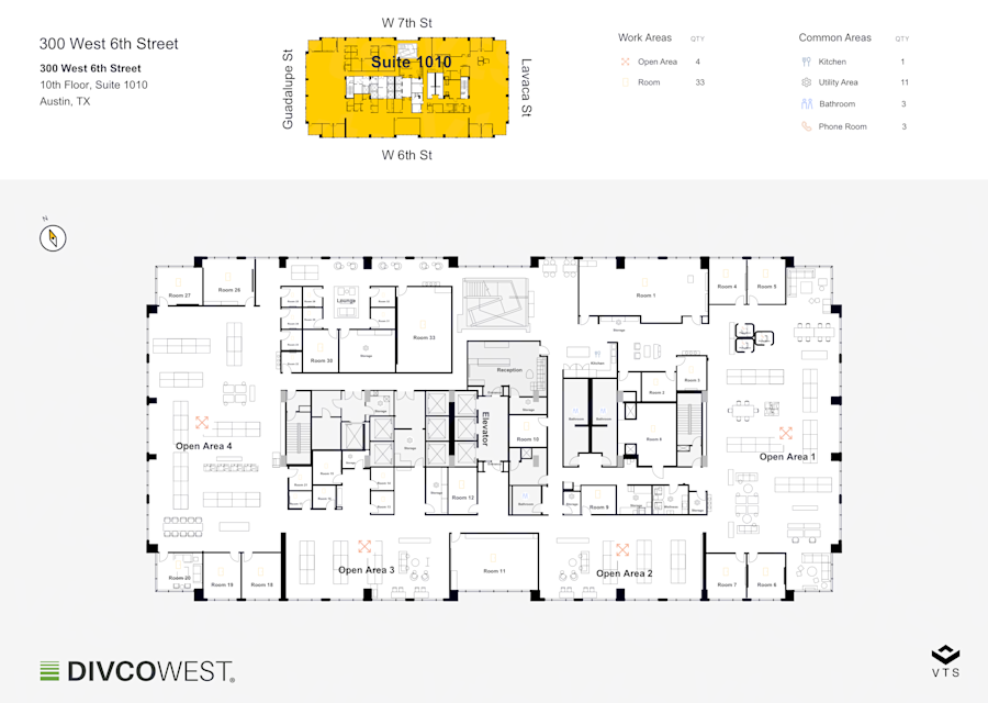 Floor plan of Entire 10th Floor, Suite 1000, 300 West Sixth