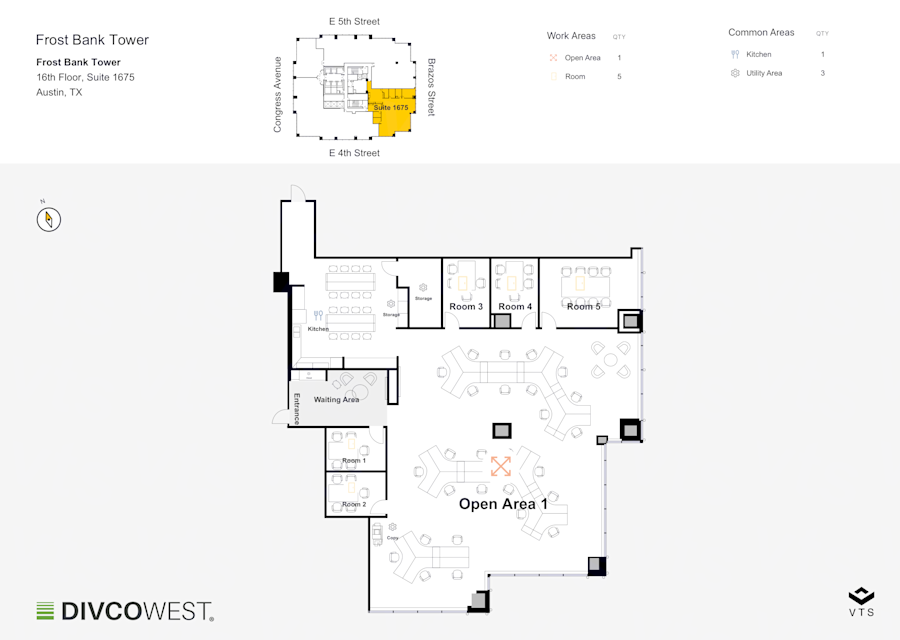 Floor plan of Partial 16th Floor, Suite 1675, Frost Tower