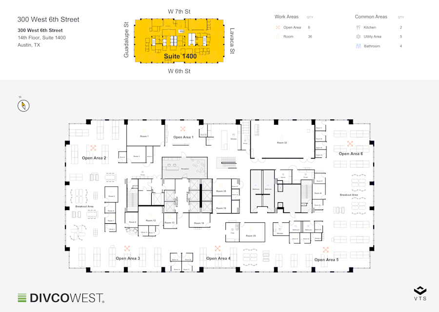 Floor plan of Entire 14th Floor, Suite 1400, 300 West Sixth