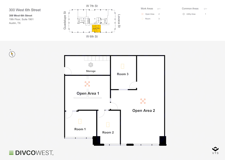 Floor plan of Partial 19th Floor, Suite 1940, 300 West Sixth