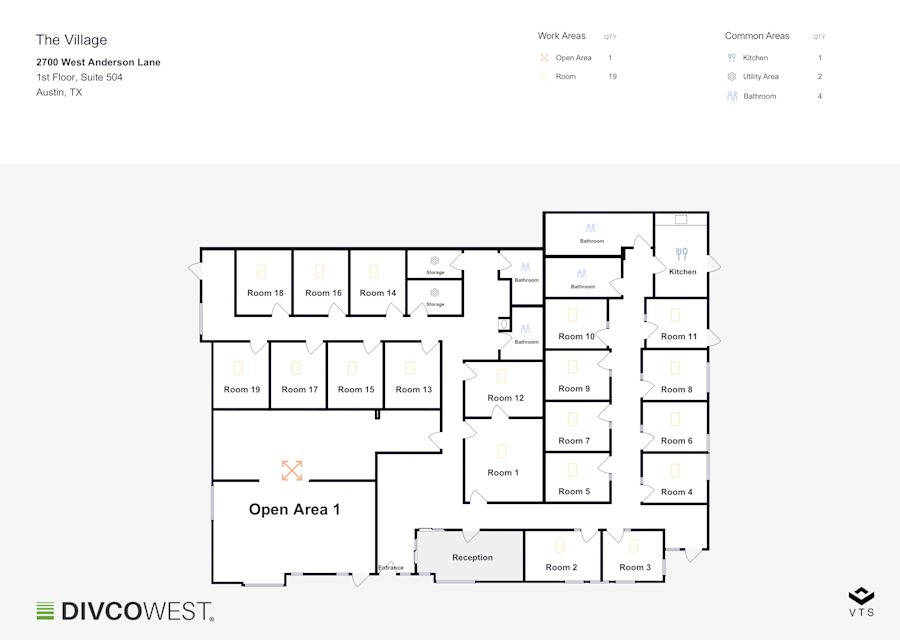 Floor plan of Partial 1st Floor, Suite 504, The Village - 2700 West Anderson Lane