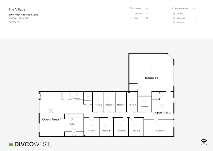 Floor plan of Partial 1st Floor, Suite 305, The Village - 2700 West Anderson Lane