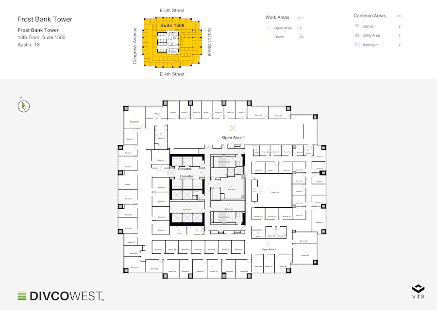 Floor plan of Entire 15th Floor, Suite 1500, Frost Tower