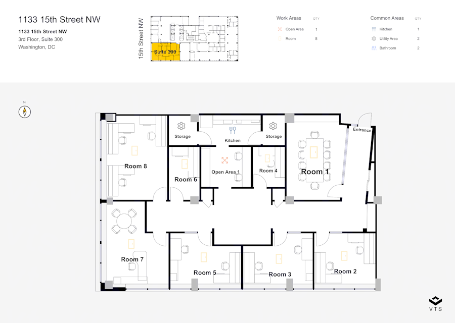 Floor plan of Partial 3rd Floor, Suite 300, 1133 15th Street NW