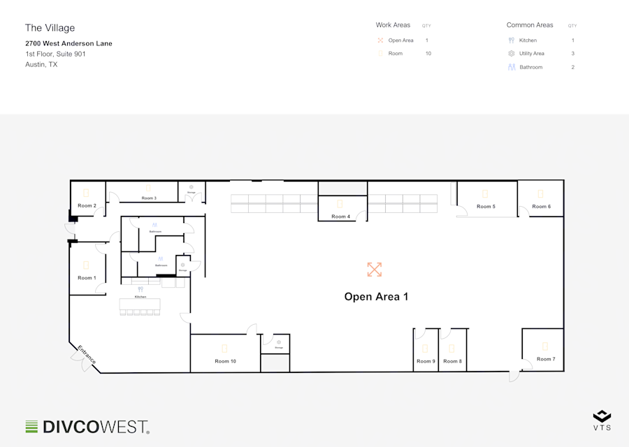 Floor plan of Entire 1st Floor, Suite 901, The Village - 2700 West Anderson Lane