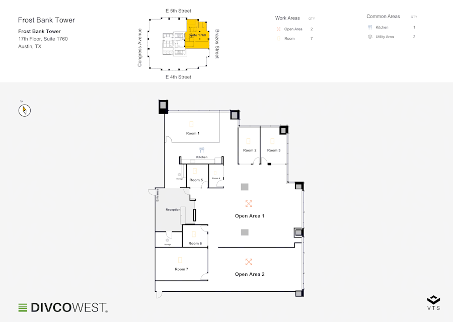 Floor plan of Partial 17th Floor, Suite 1760, Frost Tower