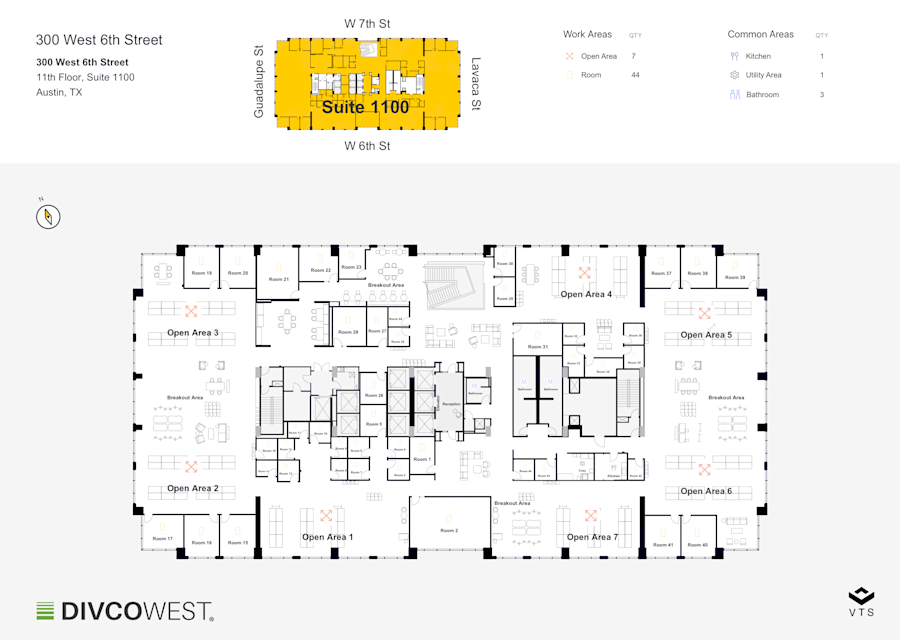 Floor plan of Entire 11th Floor, Suite 1100, 300 West Sixth