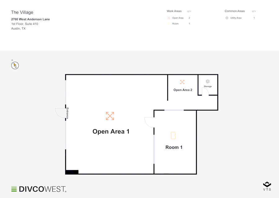 Floor plan of 1st Floor, Suite 410, The Village - 2700 West Anderson Lane