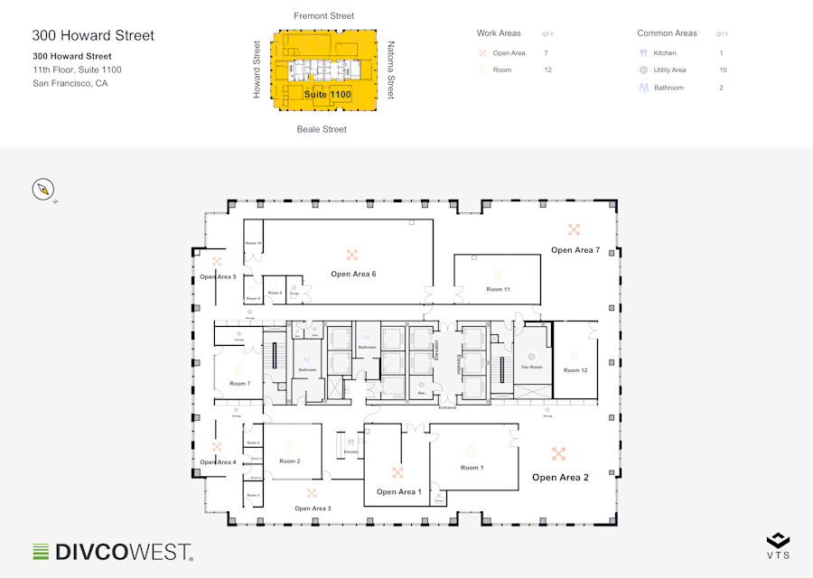 Floor plan of Entire 11th Floor, Suite 1100, 300 Howard Street