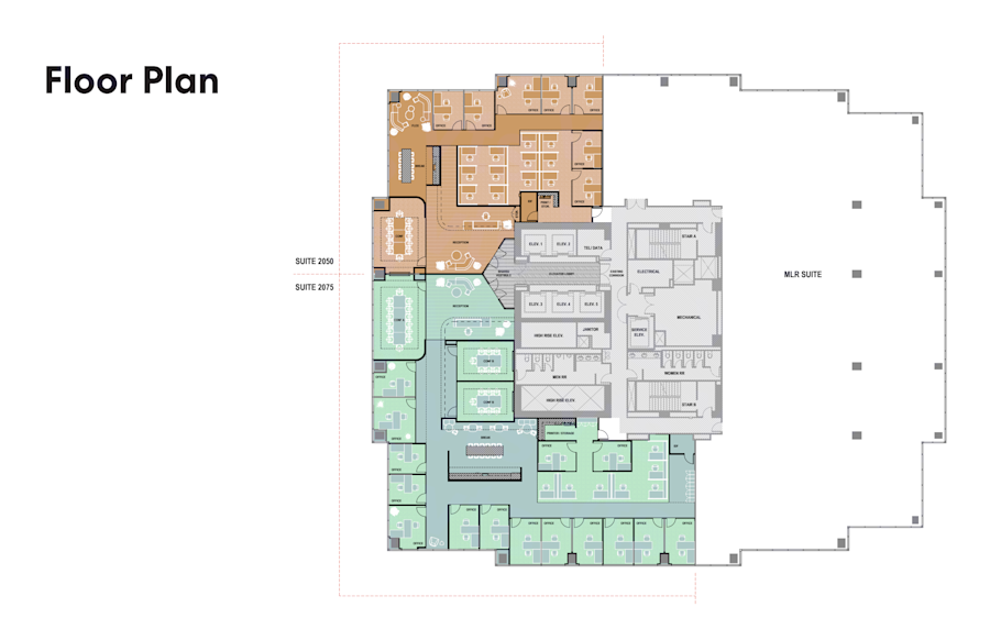 Floor plan of Partial 20th Floor, Suite 2050, Frost Tower