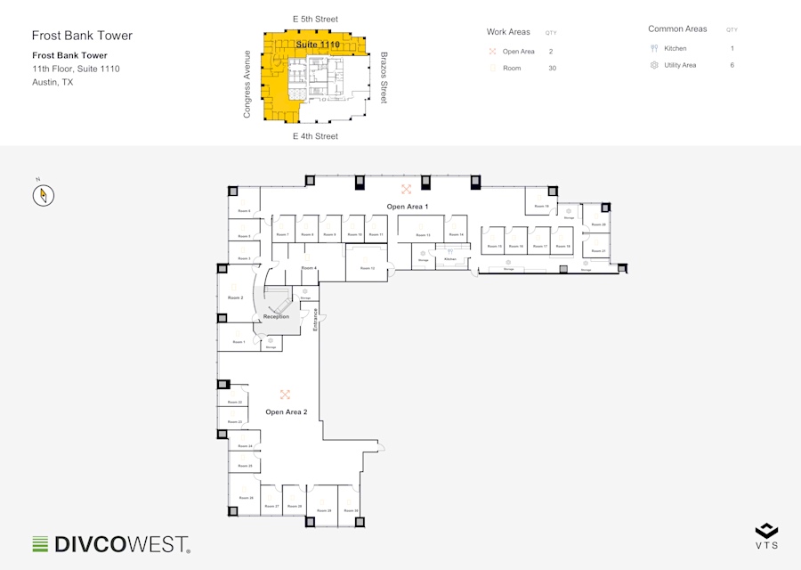 Floor plan of Partial 11th Floor, Suite 1110, Frost Tower