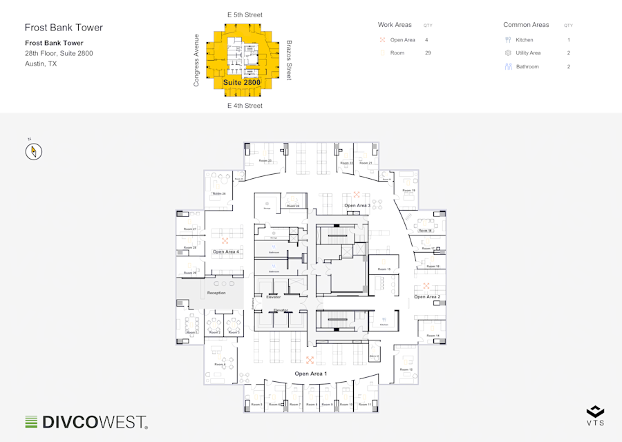 Floor plan of Entire 28th Floor, Suite 2800, Frost Tower