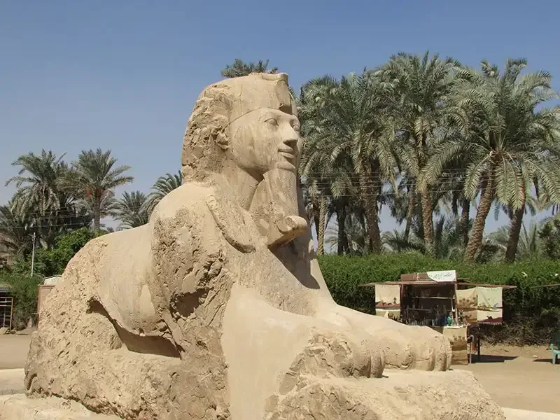 Memphis Egypt — colossal Ramesses II statue, included in Cairo Pyramids tour