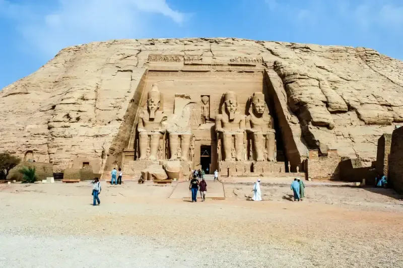 Abu Simbel from above — reached by 45-minute flight from Aswan with Egypt For Travel