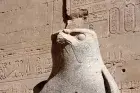 Horus falcon statue Edfu Temple — best-preserved ancient Egyptian cult statue, Aswan day tour