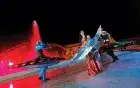 Tanoura performance Alf Leila Wa Leila Sharm — whirling dervish show under stage lighting