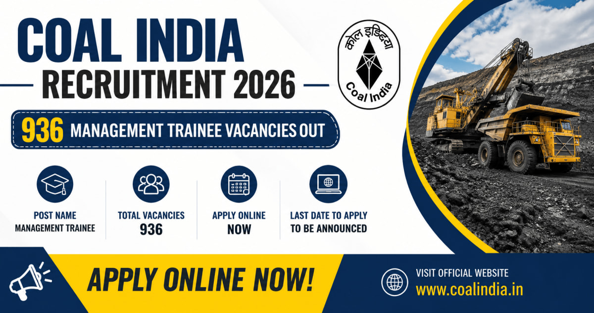 Coal India Recruitment 2026: Total 936 Vacancy Notification