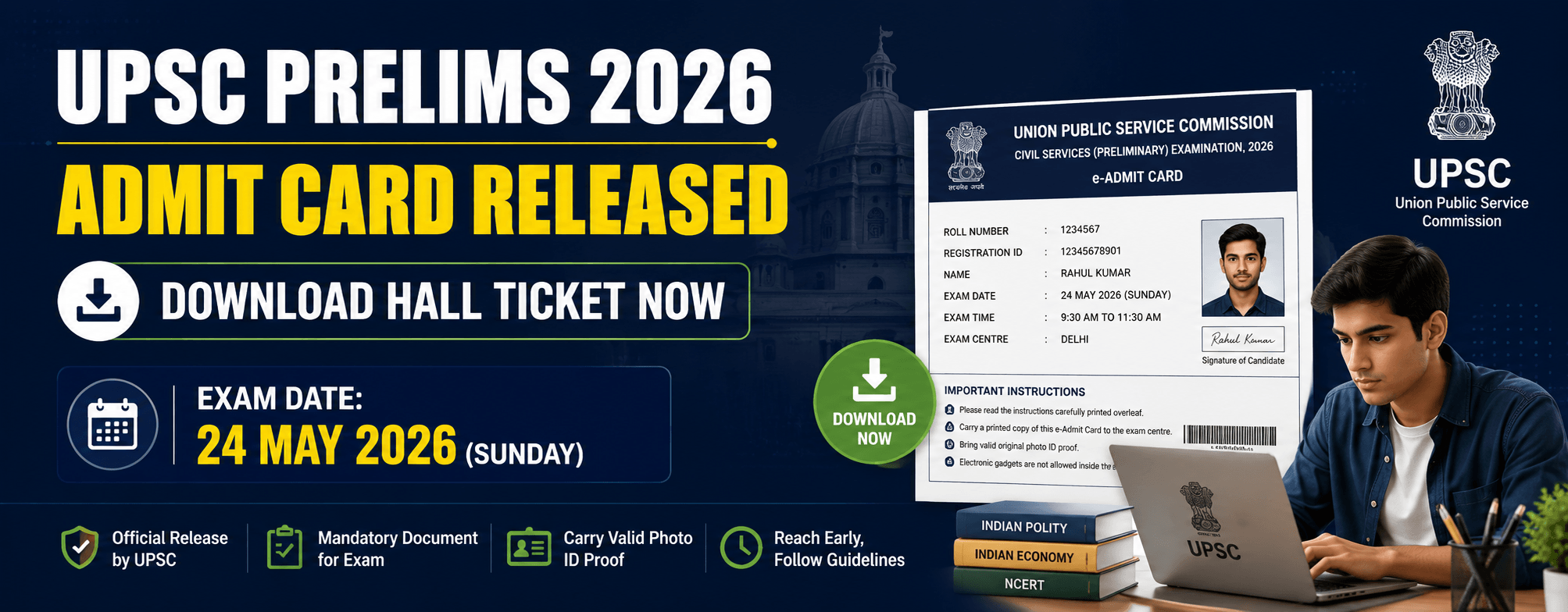 UPSC Prelims Admit Card 2026 Released – Download Now