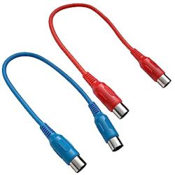 Seismic Audio Speakers MIDI Cables, Keyboard Data Patch Cords, 1 Foot, Blue and Red