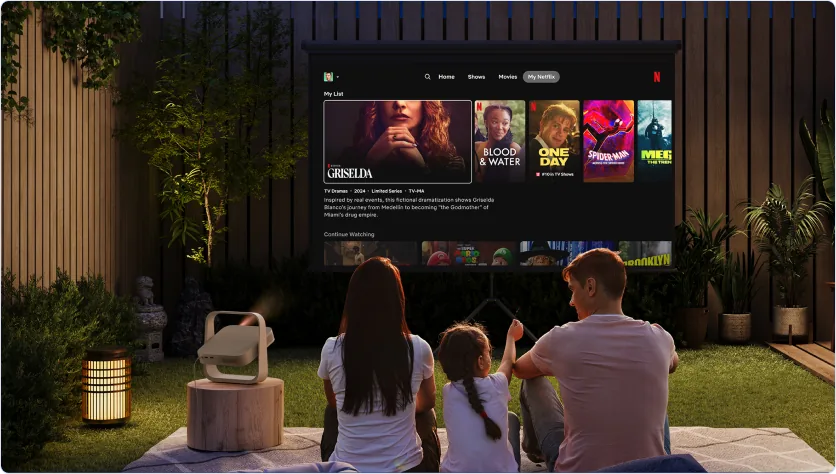 Backyard movie setup