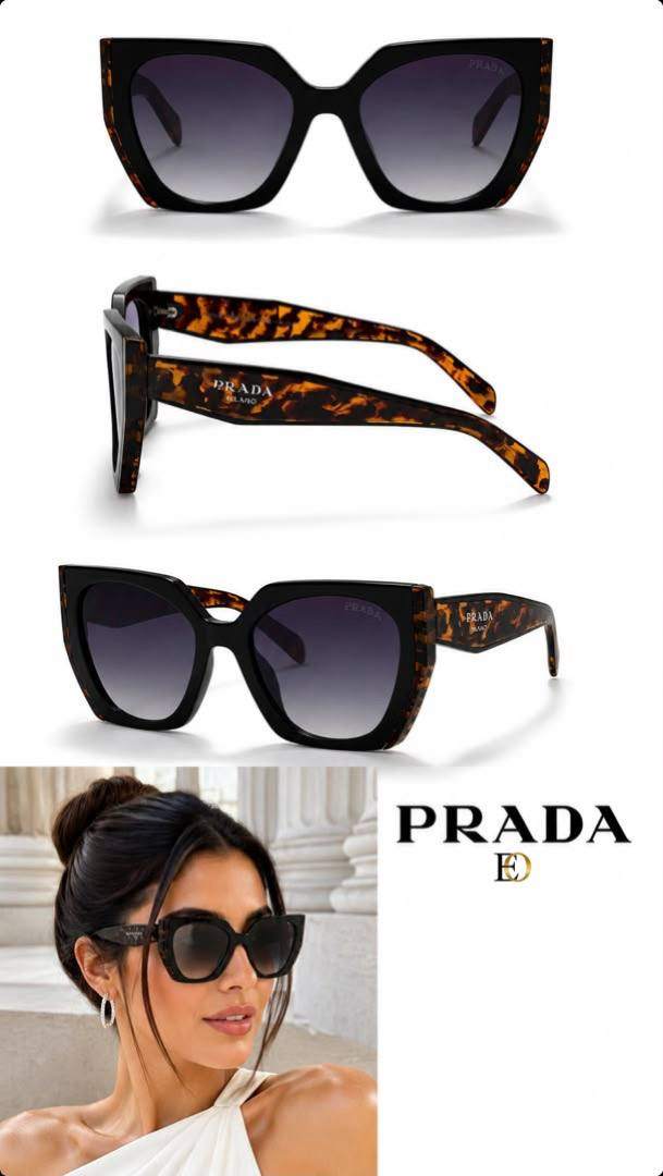 Prada Geniş Çerçeveli Güneş Gözlüğü (Leopar)  - 1