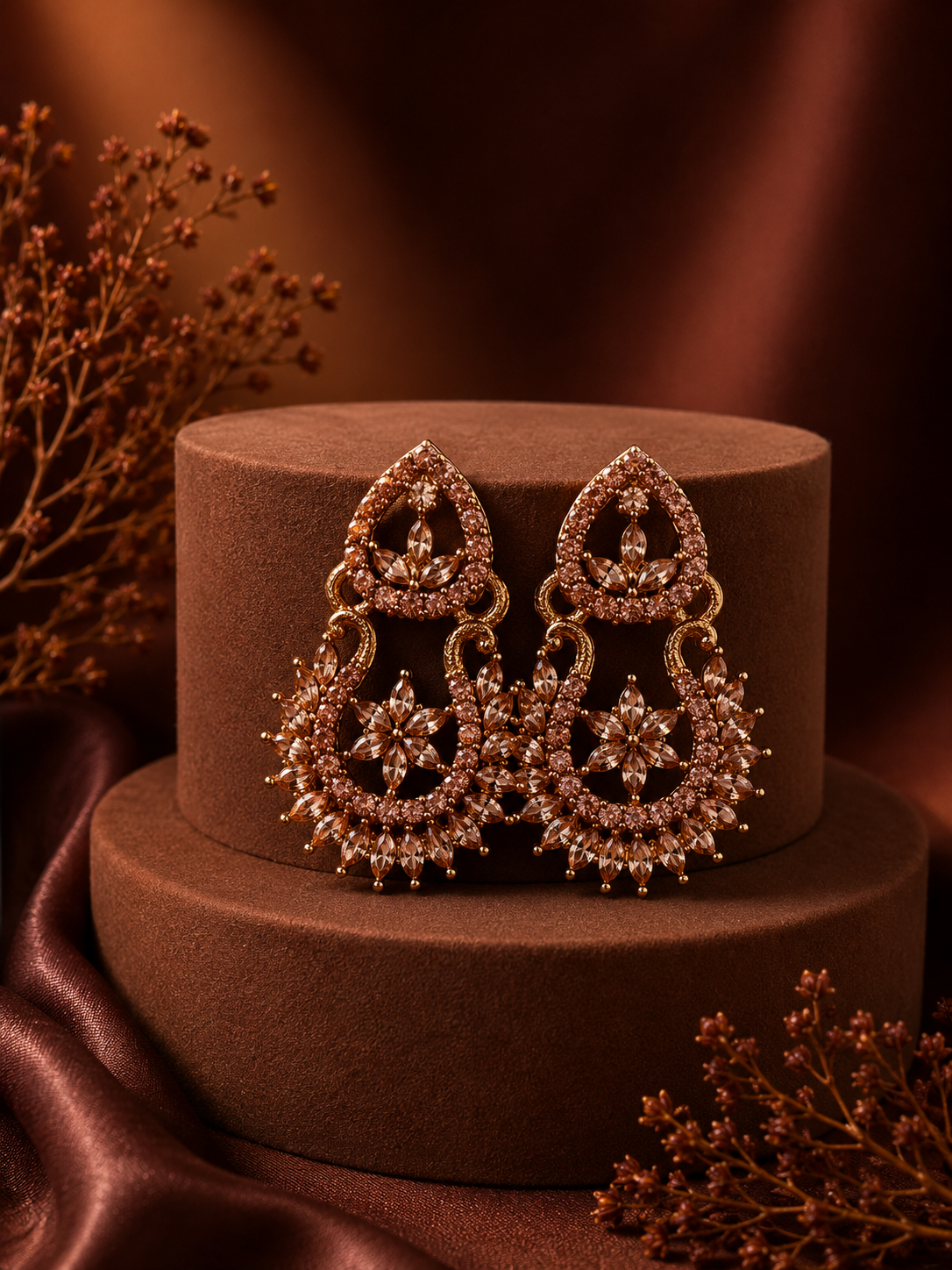 Celestial Bloom- Crystal Chandelier Earrings