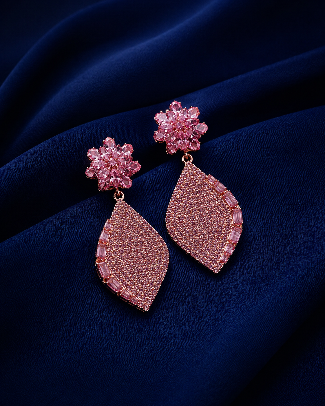 Rosé Bloom-Petal Luxe Earrings