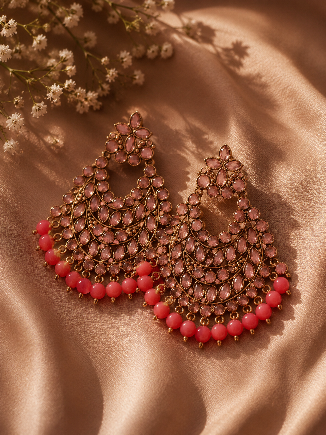 Rosé Chandbali Earrings
