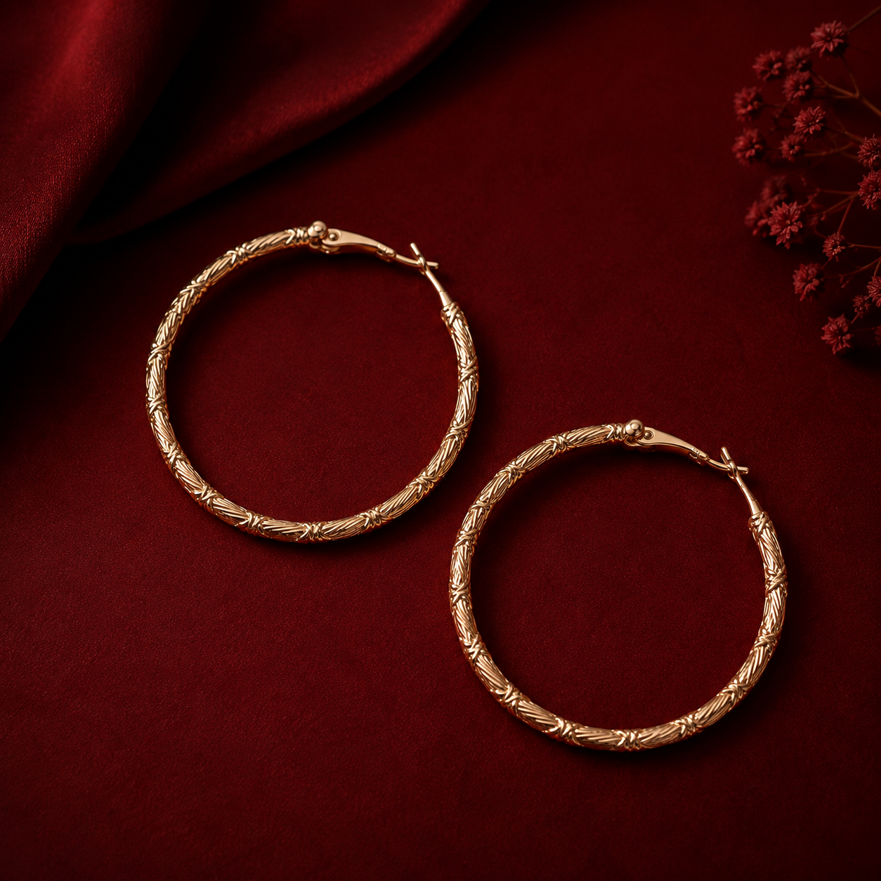 Golden designer Hoops