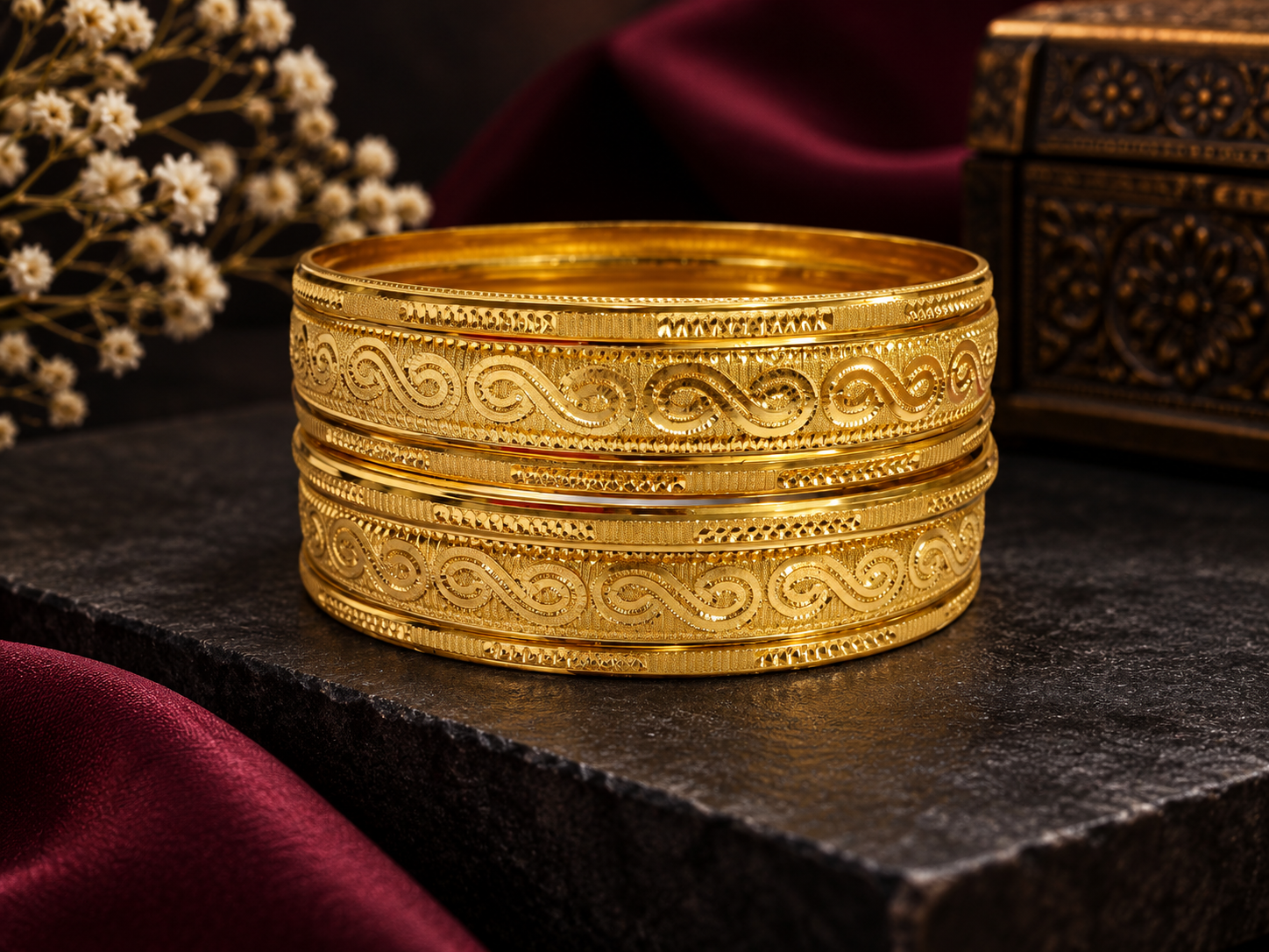 Leher Bangles- 6 pieces