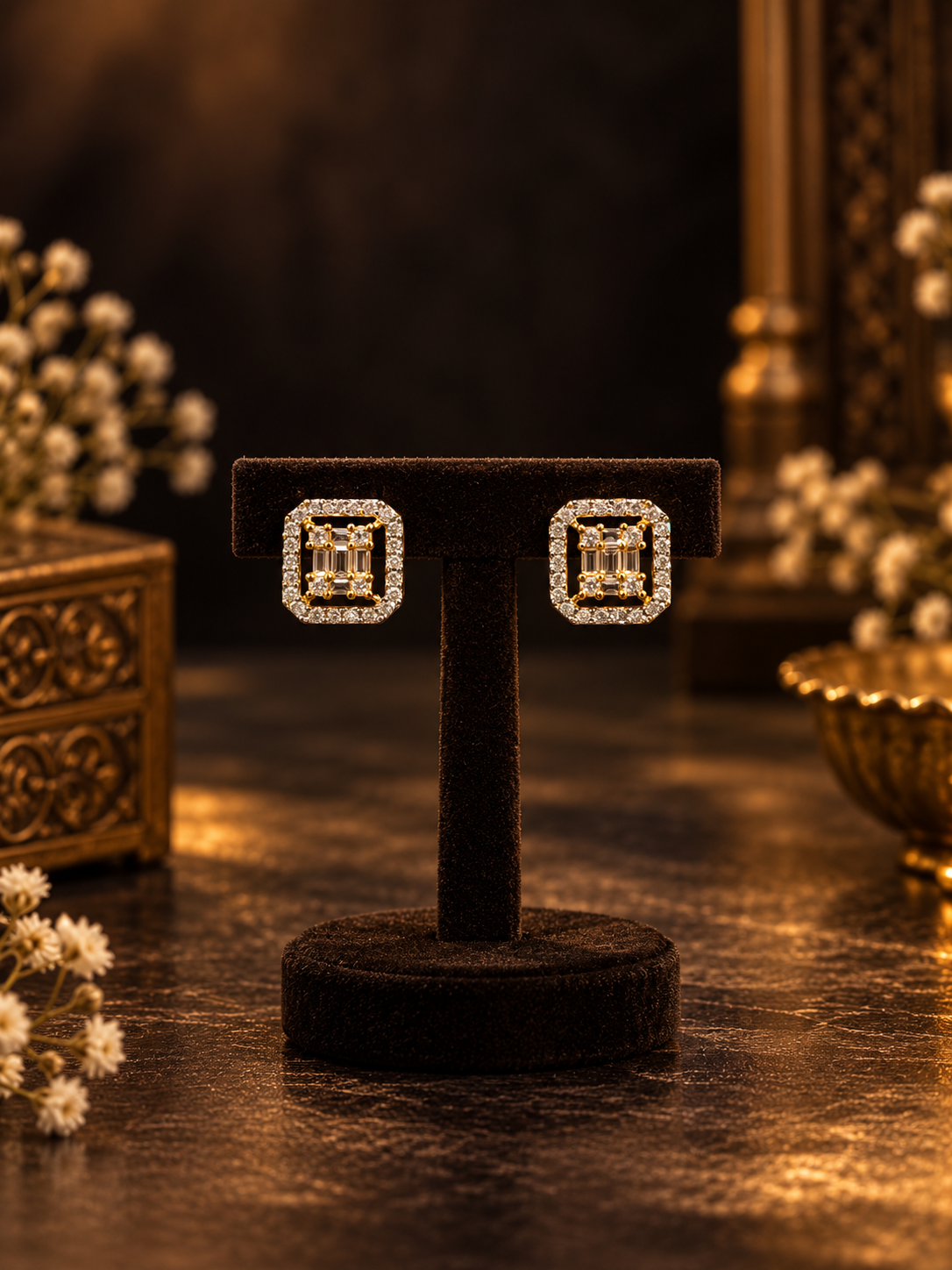 Square Halo Studs
