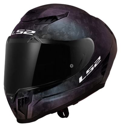 LS2 Dragon Carbon — Solid Chameleon Purple/Green