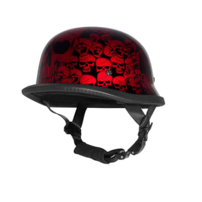 Novelty Half Helmet — Red Skull Graphic