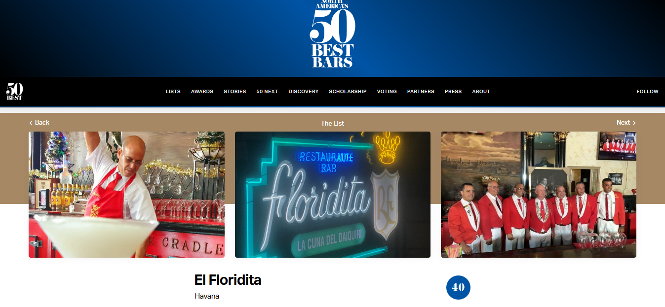 Bar de Cuba «El Floridita» entre los mejores 50 de Norteamérica y el Caribe