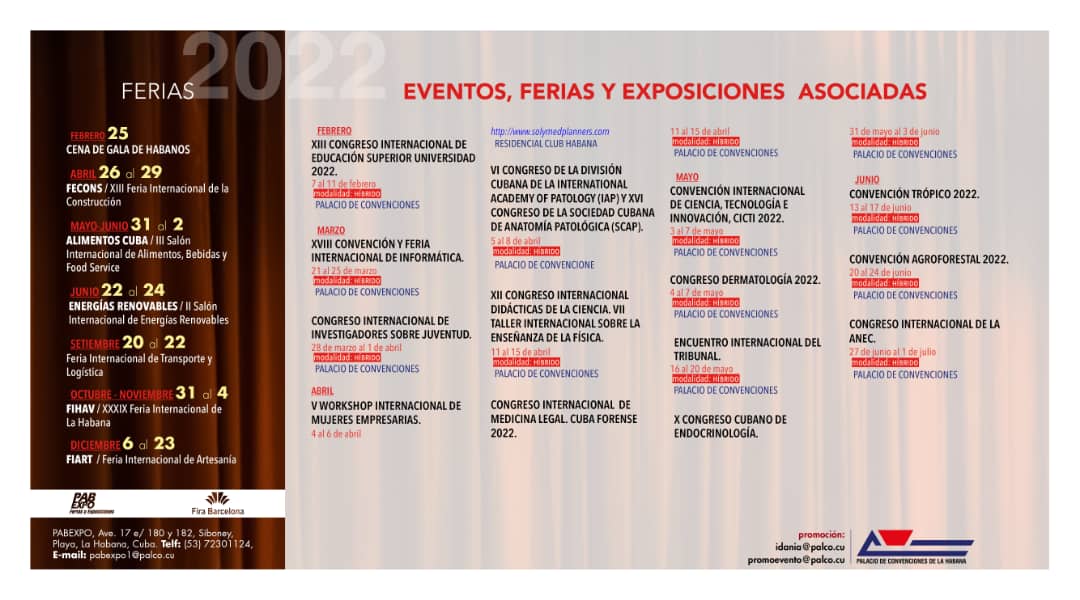 Grupo Empresarial Palco presenta su calendario de eventos en Cuba