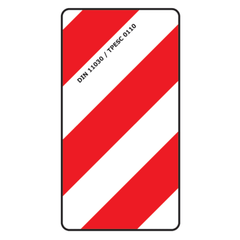 Bred last skilt høyre hvit/rød