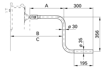 Sveiv for støtteben 450mm