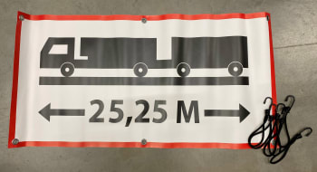 Skilt 25,25m lang lastebil
