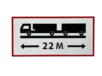 Skilt 22m lang lastebil