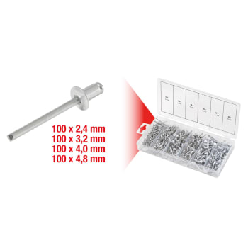 Popnagler sortiment 400 deler