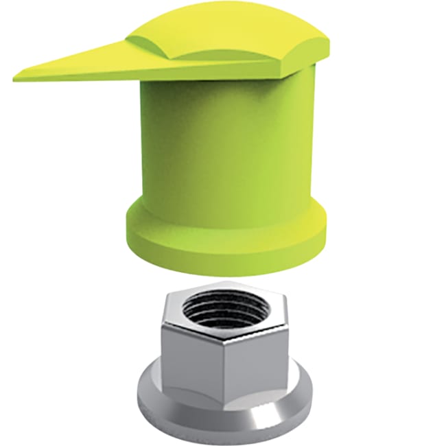 Check Point mutter lukket høy gul 33mm