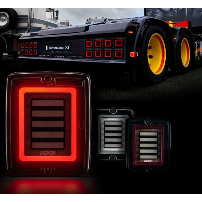 Baklys LED X1  Breeze klart glass