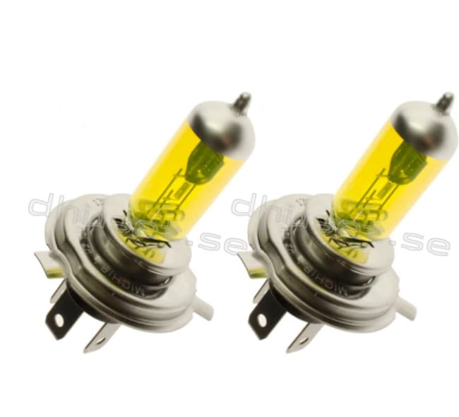 Pære 24V H4 2pkn gul