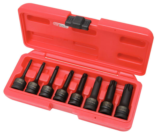 Kraftpipesett 1/2" torx T30-T80 8 deler