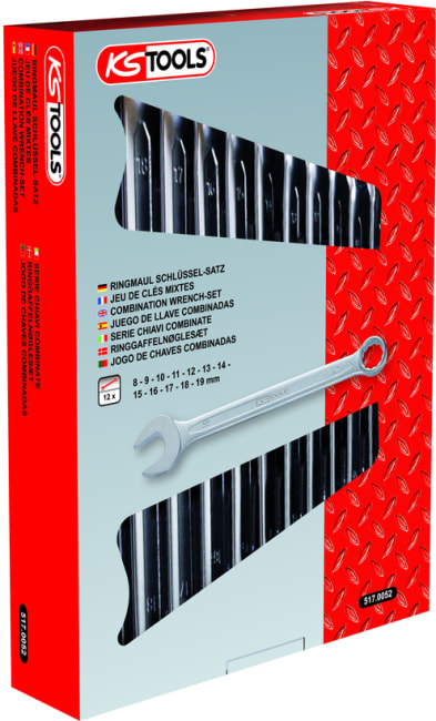 Kombinøkkelsett rett 12 deler 8-19mm