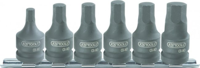 Kraftbitpipesett 1/2" 8-19mm 6 deler