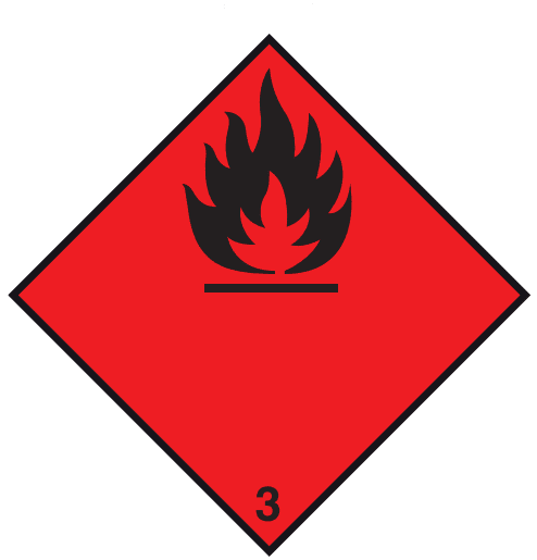 Selvklebende ADR-fareskilt Kl.3