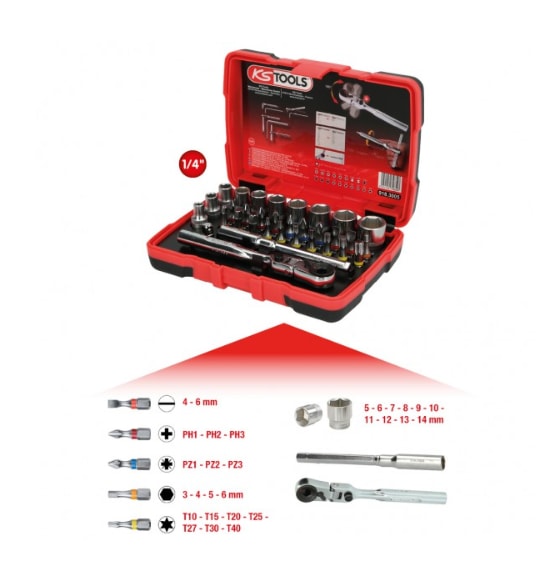 Bitssett 1/4" TORSIONpower 33 deler